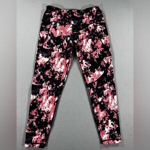 Women’s Sweaty Betty Pink and Navy workout leggings with side and back pocket